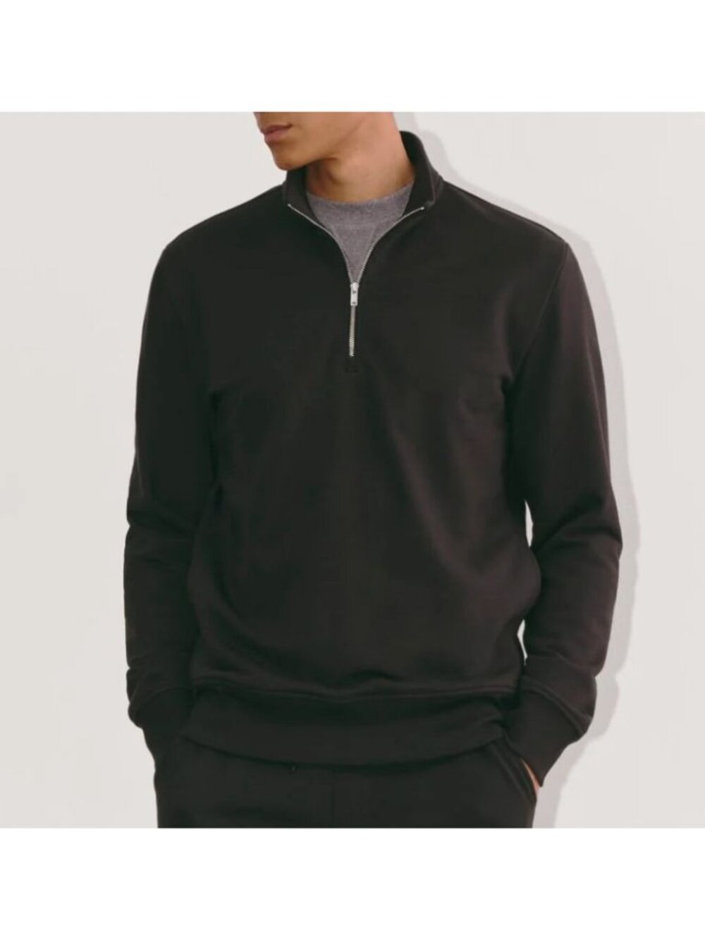 Everlane The Off-Duty Terry Quarter-Zip Men's Size Medium in Black New With Tag!